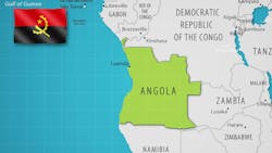 Angola map and flag Angola map and flag