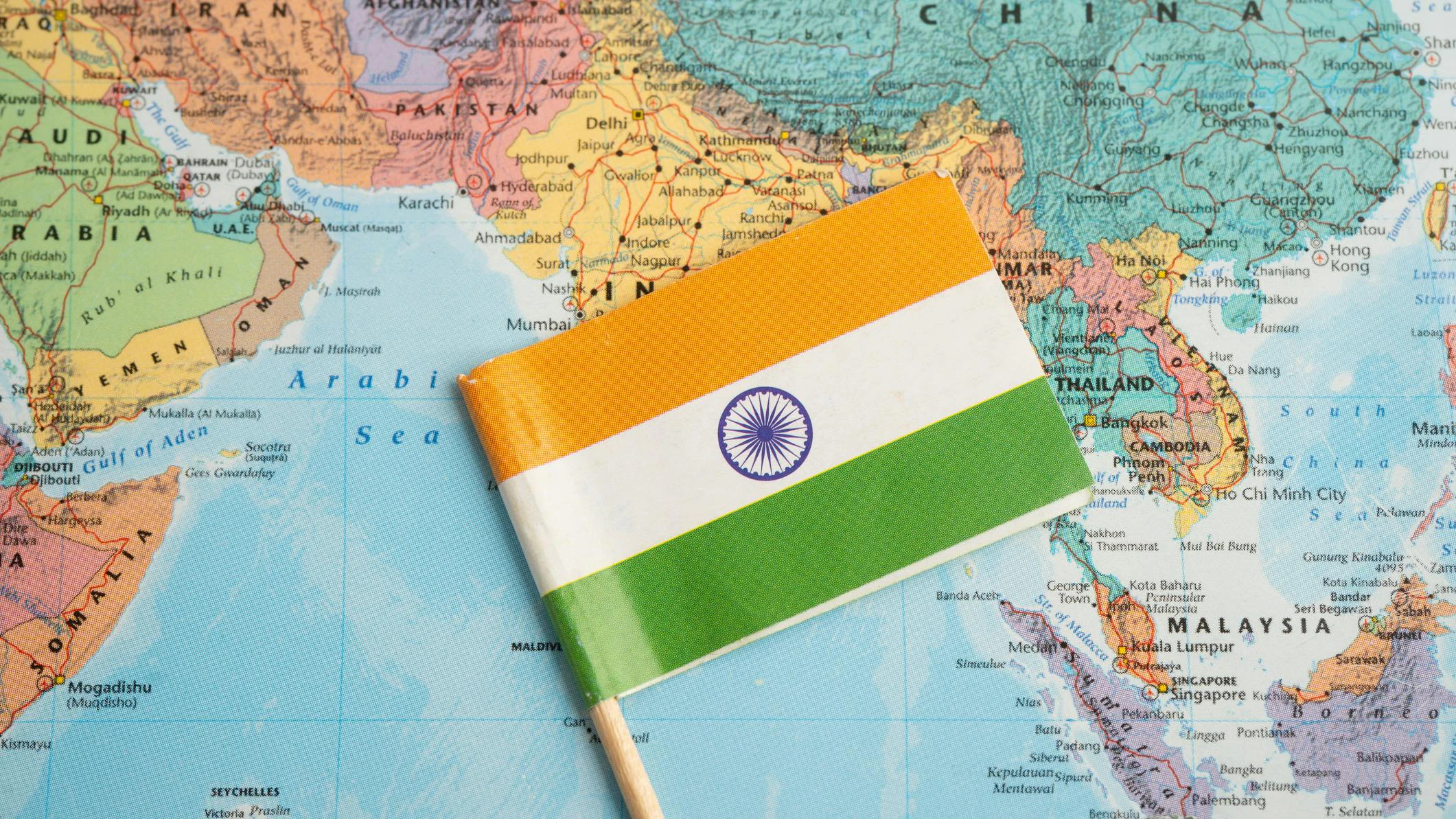 India map and flag