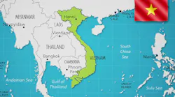 Vietnam map and flag