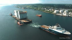 Aerial view of ABB Dogger Bank substation at sea Aerial view of ABB Dogger Bank substation at sea