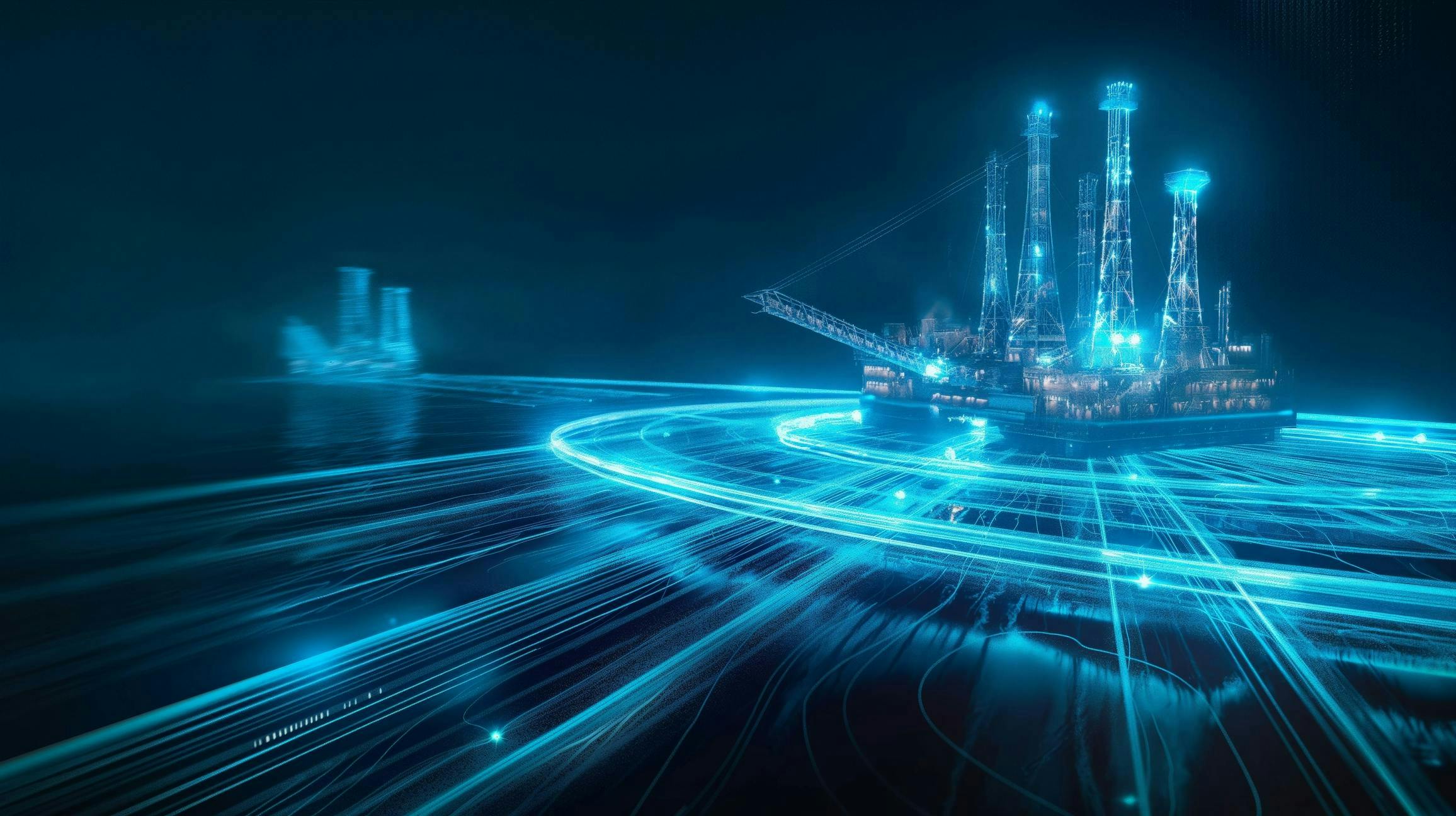 Offshore Oil Rig with Digital Network Offshore Oil Rig with Digital Network