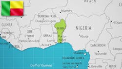 Benin map and flag Benin map and flag