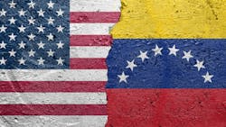 US and Venezuela flags US and Venezuela flags