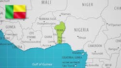 Benin map and flag Benin map and flag