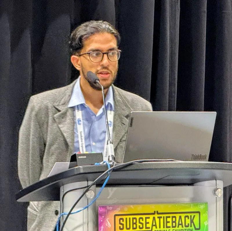 Shahzad Yasin presenting at Subsea Tieback 2026 Shahzad Yasin presenting at Subsea Tieback 2026