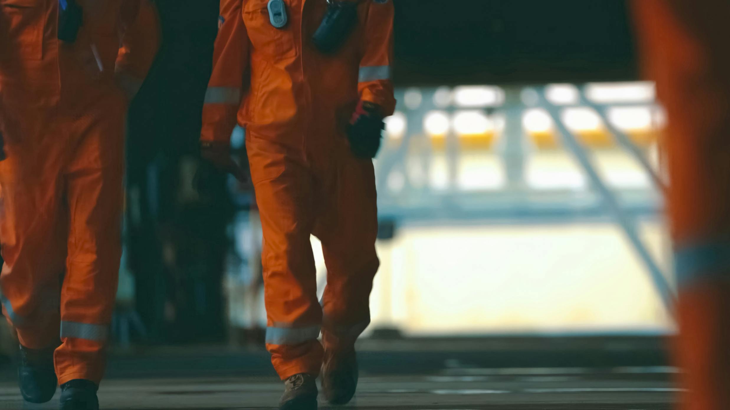 three offshore workers