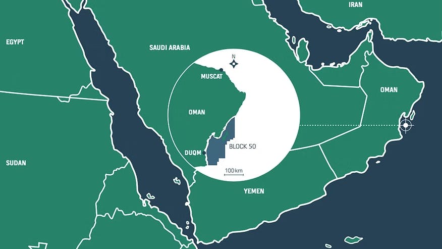 Masirah Oil offshore Oman map