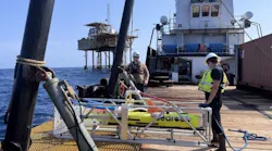 Bedrock AUV deployment offshore Bedrock AUV deployment offshore