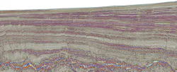 Seismic section revealing detailed subsurface structures Seismic section revealing detailed subsurface structures