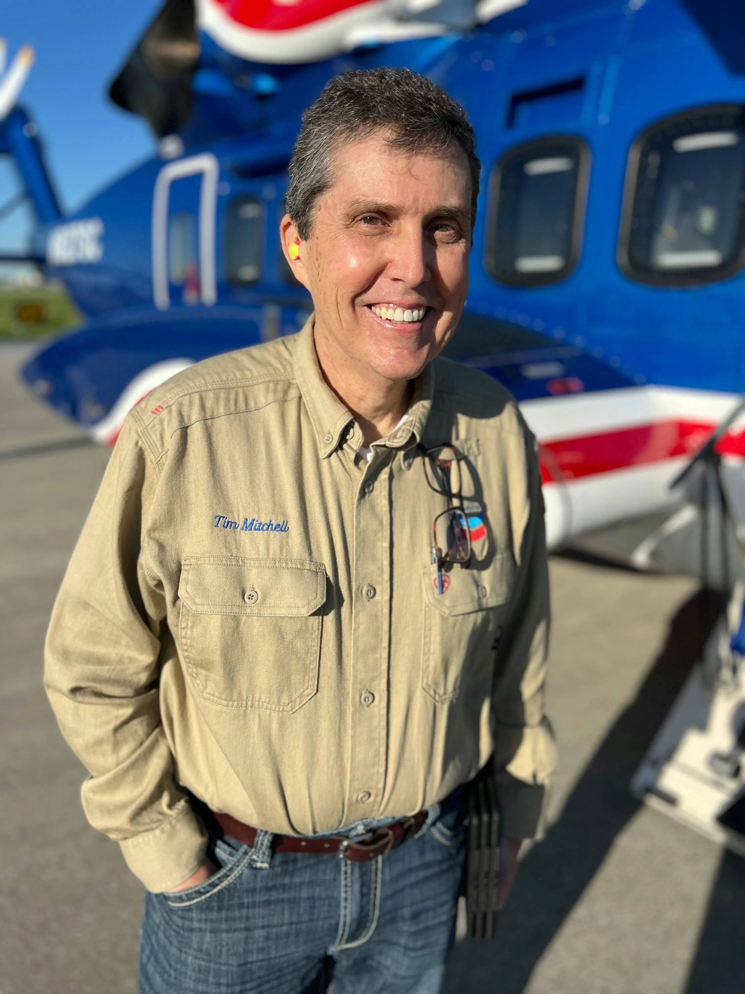 Tim Mitchell: Helicopter getting ready to fly offshore