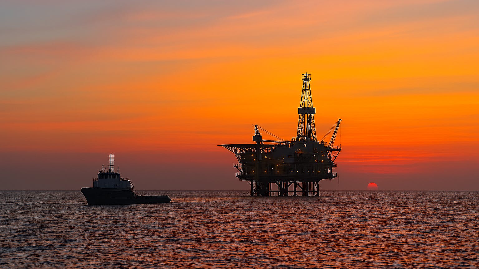 AI-generated image of offshore African oil and gas operations