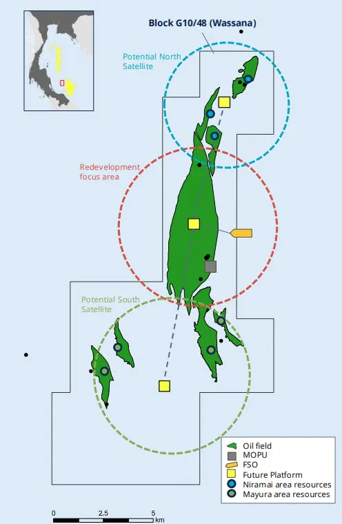 Map: Offshore Wassana Field in Block G10/48 Map: Offshore Wassana Field in Block G10/48