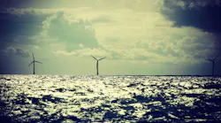 Wind turbines farm in Baltic Sea, Denmark Wind turbines farm in Baltic Sea, Denmark