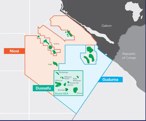 Map of BW Energy's exploration assets offshore Gabon Map of BW Energy's exploration assets offshore Gabon