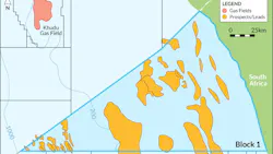 Map: Block 1 offshore South Africa