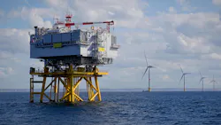 Offshore substation at an offshore wind farm Offshore substation at an offshore wind farm