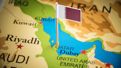 Qatar map and flag Qatar map and flag
