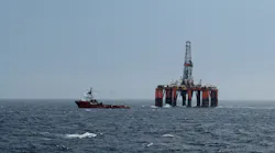 Oil drilling platform and supply vessel Oil drilling platform and supply vessel