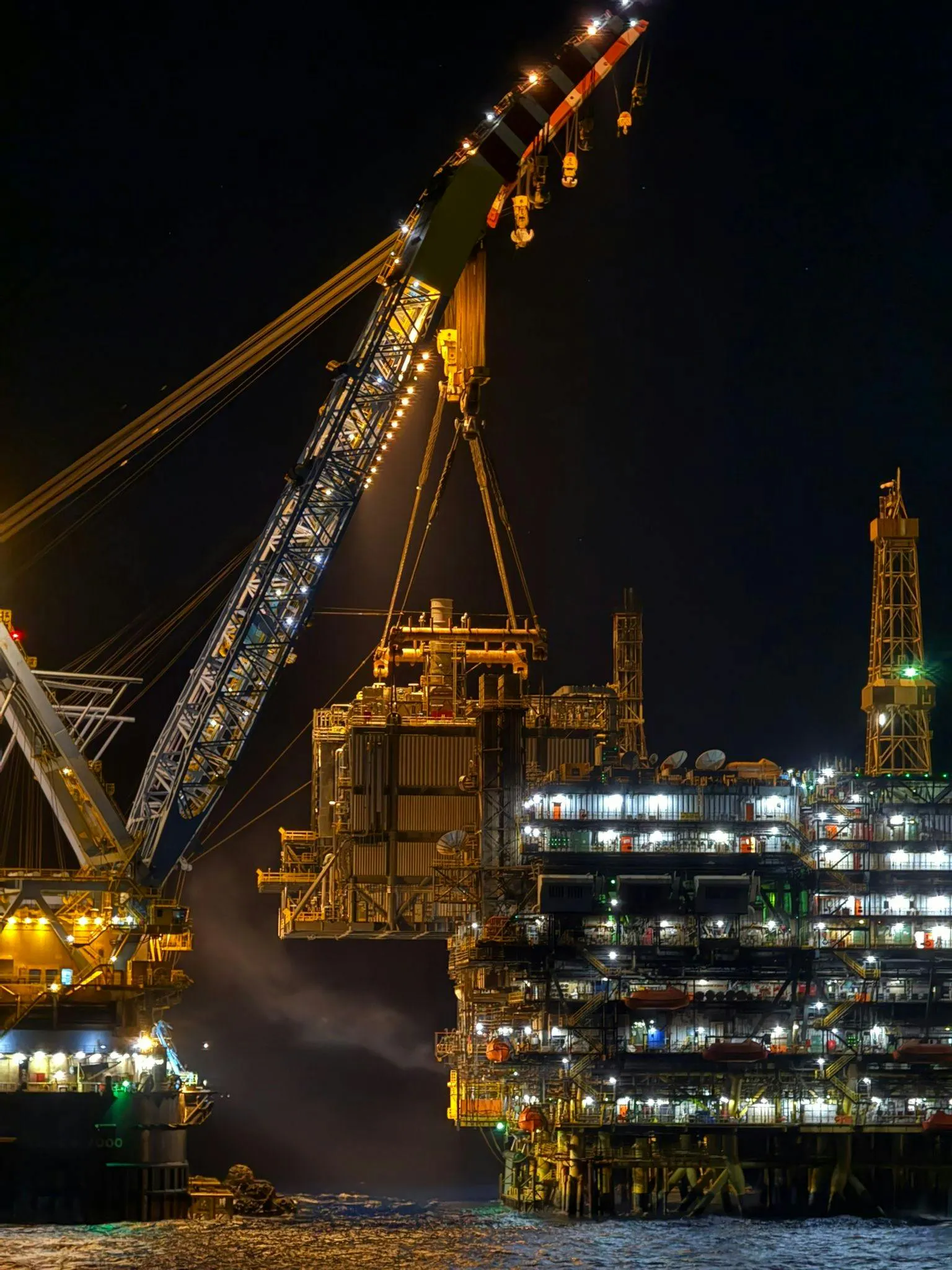 s7000 crane vessel working on Bouri project s7000 crane vessel working on Bouri project