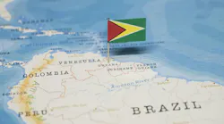 Guyana map and flag