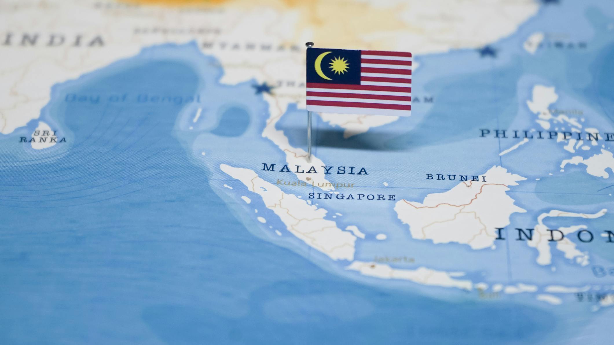 Malaysia map and flag
