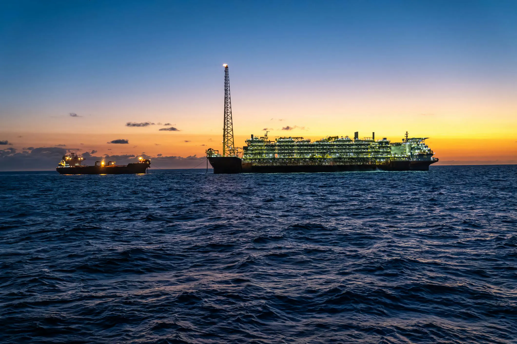 FPSO at sunset