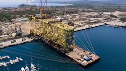 Neptun Deep Gas jacket sails away from shipyard Neptun Deep Gas jacket sails away from shipyard