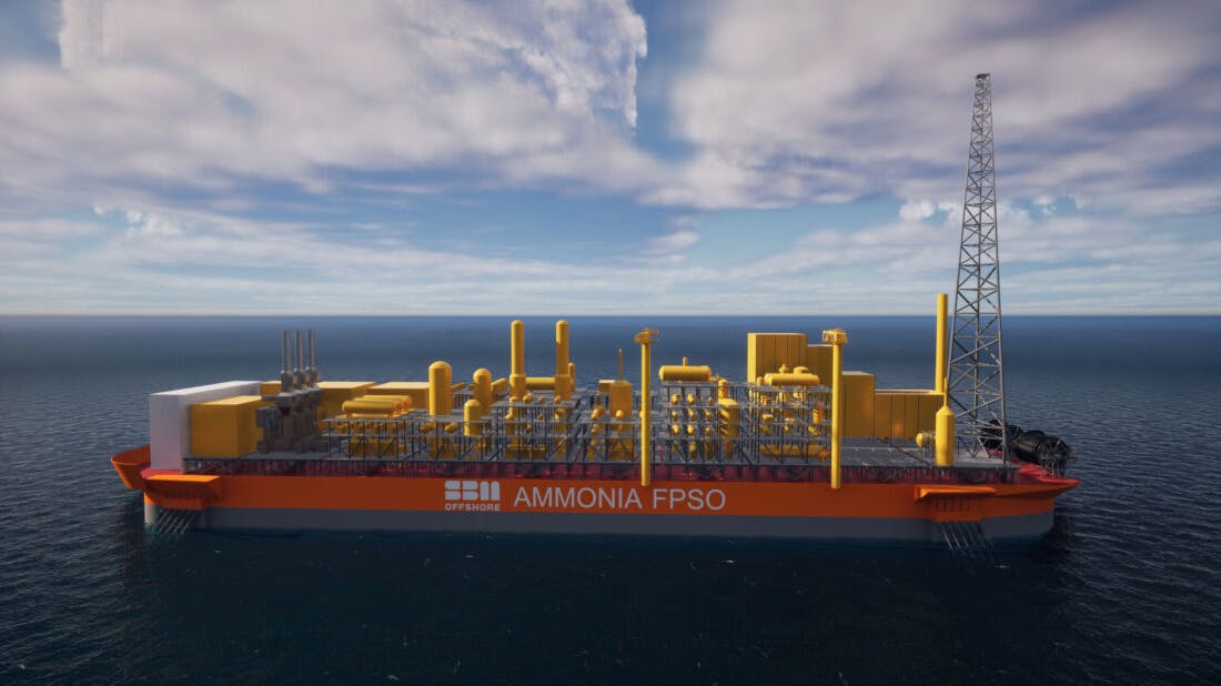 A new design from SBM Offshore of an FPSO unit focused on the production of blue ammonia