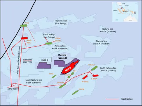 Map of offshore Mako gas field