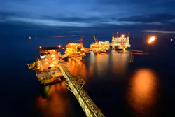 offshore platform at night offshore platform at night