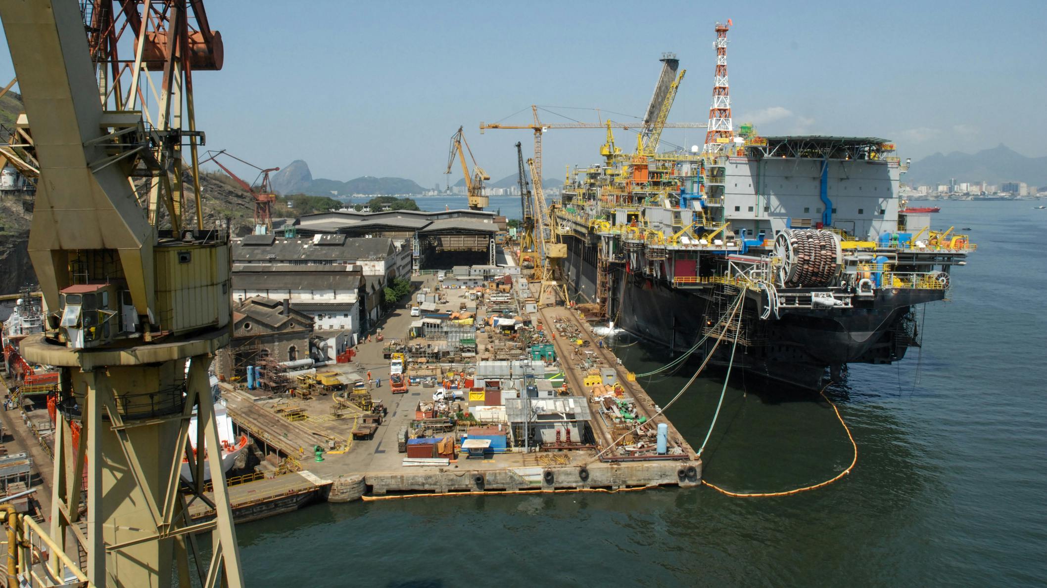 FPSO under construction in shipyard
