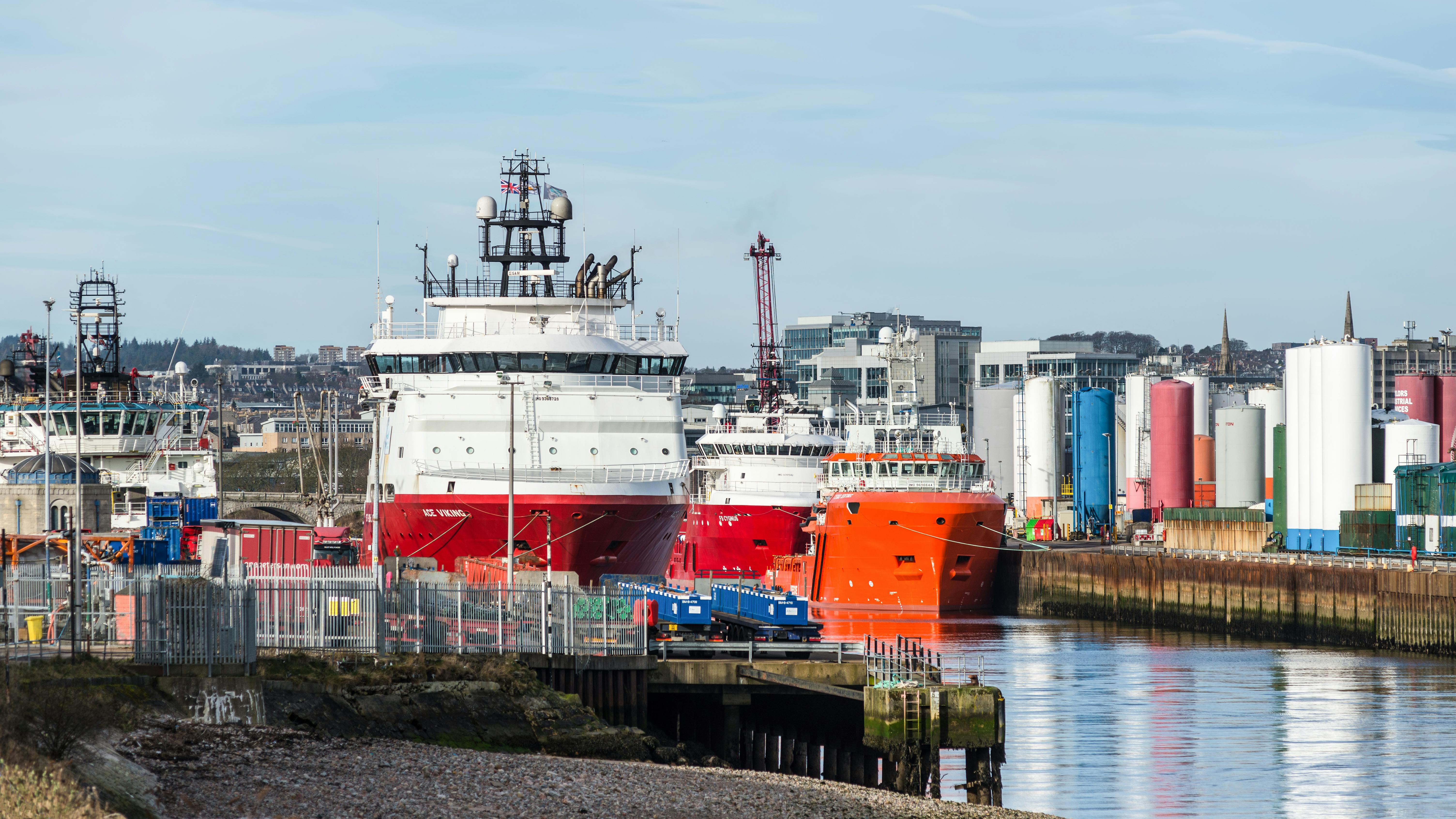 Port of Aberdeen in Scotland, UK