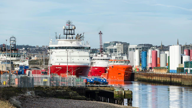 Port of Aberdeen in Scotland, UK