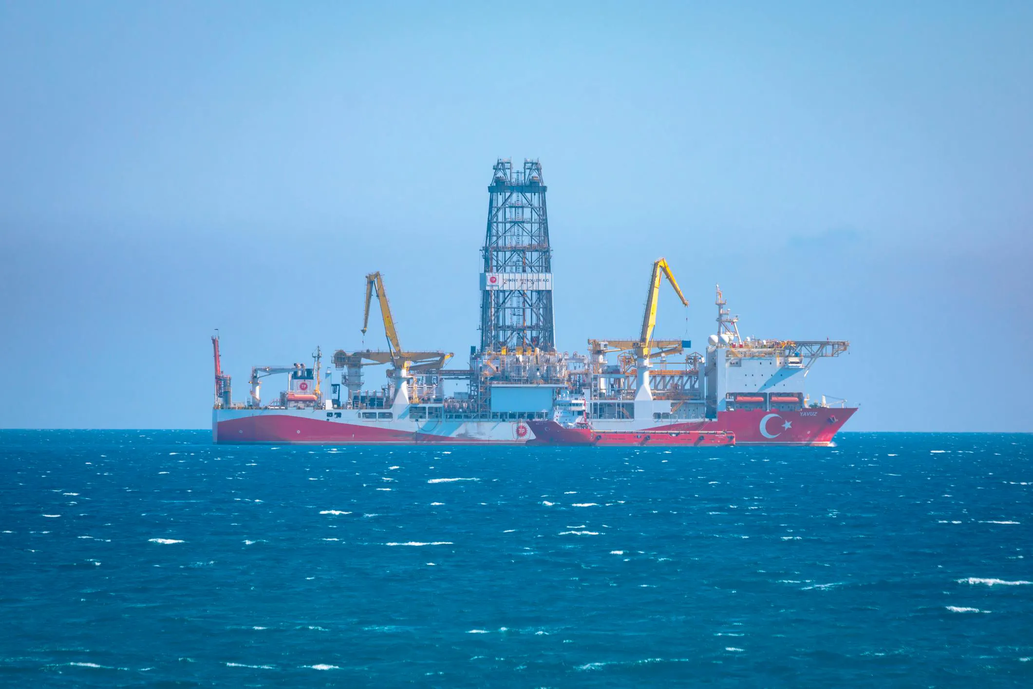 Drillship on the Mediterranean Sea