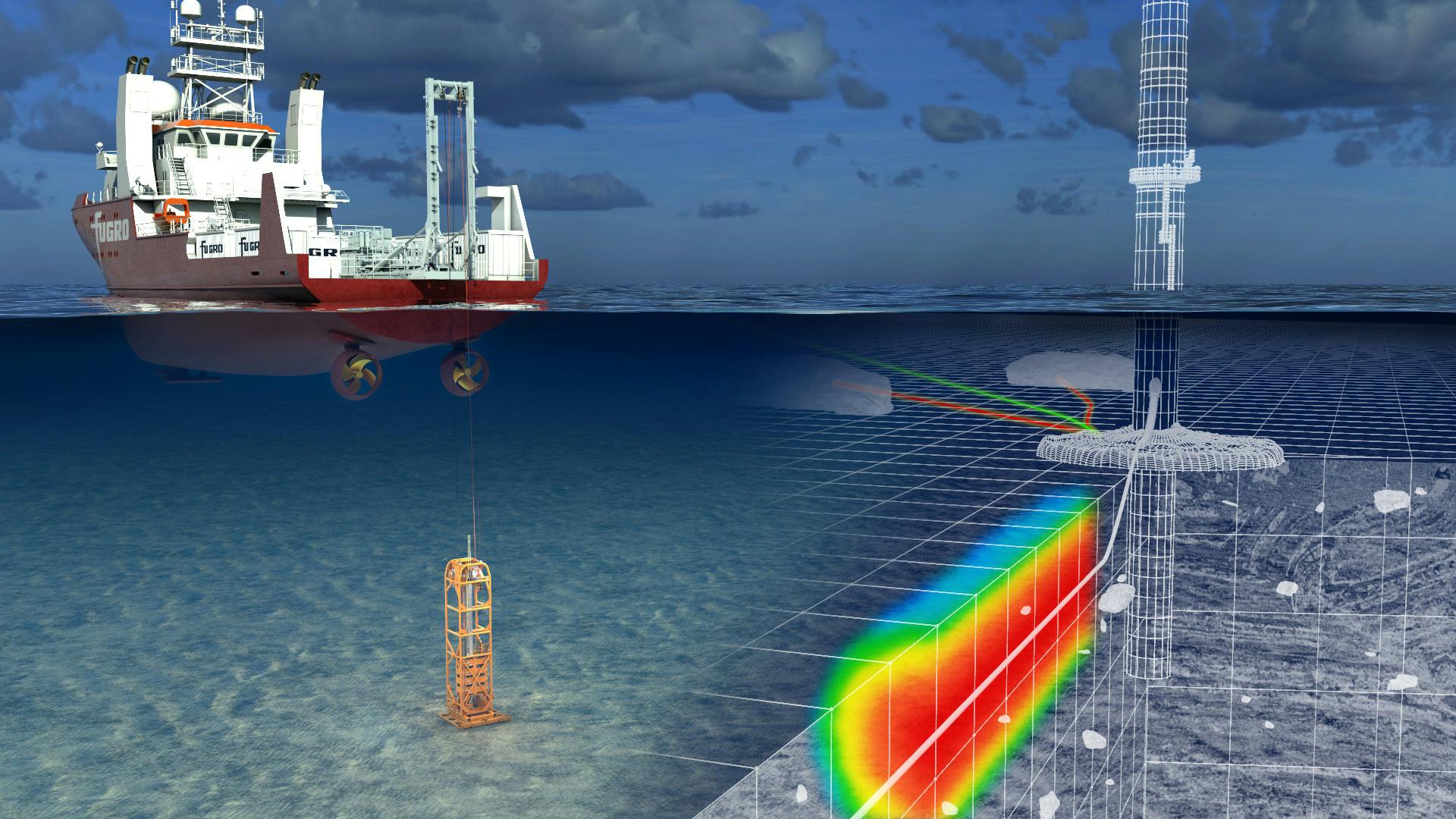Offshore wind power cable design graphic