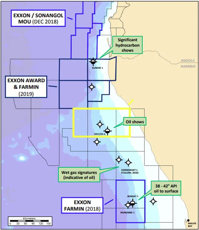 Map of PEL 96 offshore Namibia