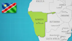 Namibia map and flag