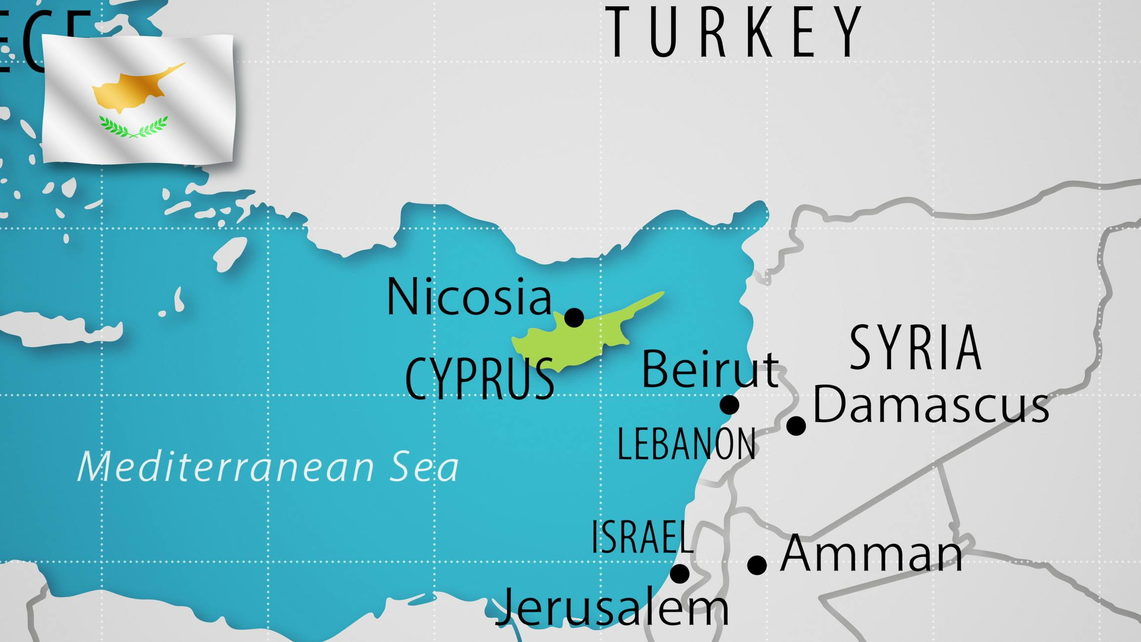 Cyprus map and flag