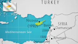 Cyprus map and flag