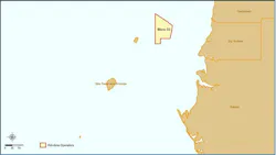 Map of Block 3 offshore São Tomé and Príncipe