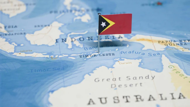 Timor-Leste map and flag