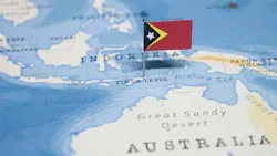 Timor-Leste map and flag