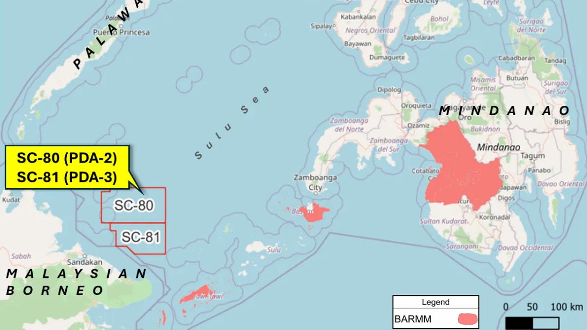 Map: Permits SC-80 (PDA-2) and SC-81 (PDA-3) in the Sulu Sea
