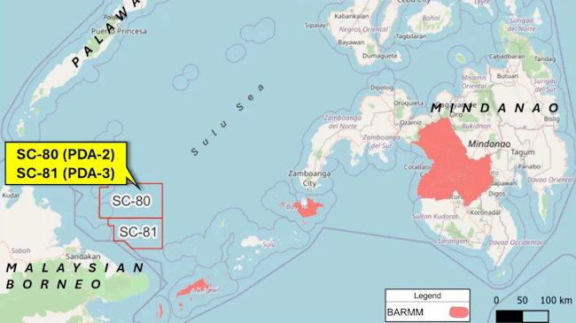 Map: Permits SC-80 (PDA-2) and SC-81 (PDA-3) in the Sulu Sea