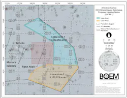 Proposed leasing notice released with terms for blocks under consideration near American Samoa