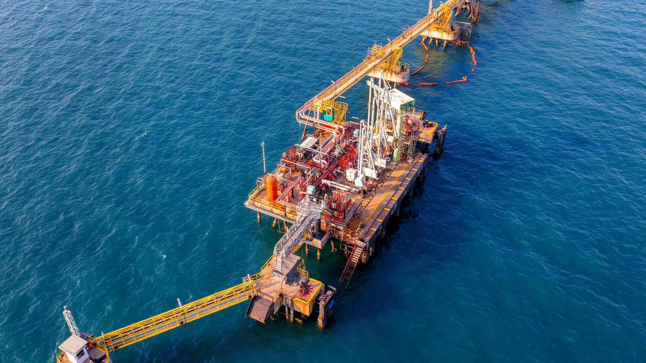 Aerial view of offshore operations