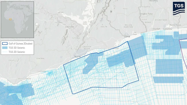 Ghana map of 2D cubed data area