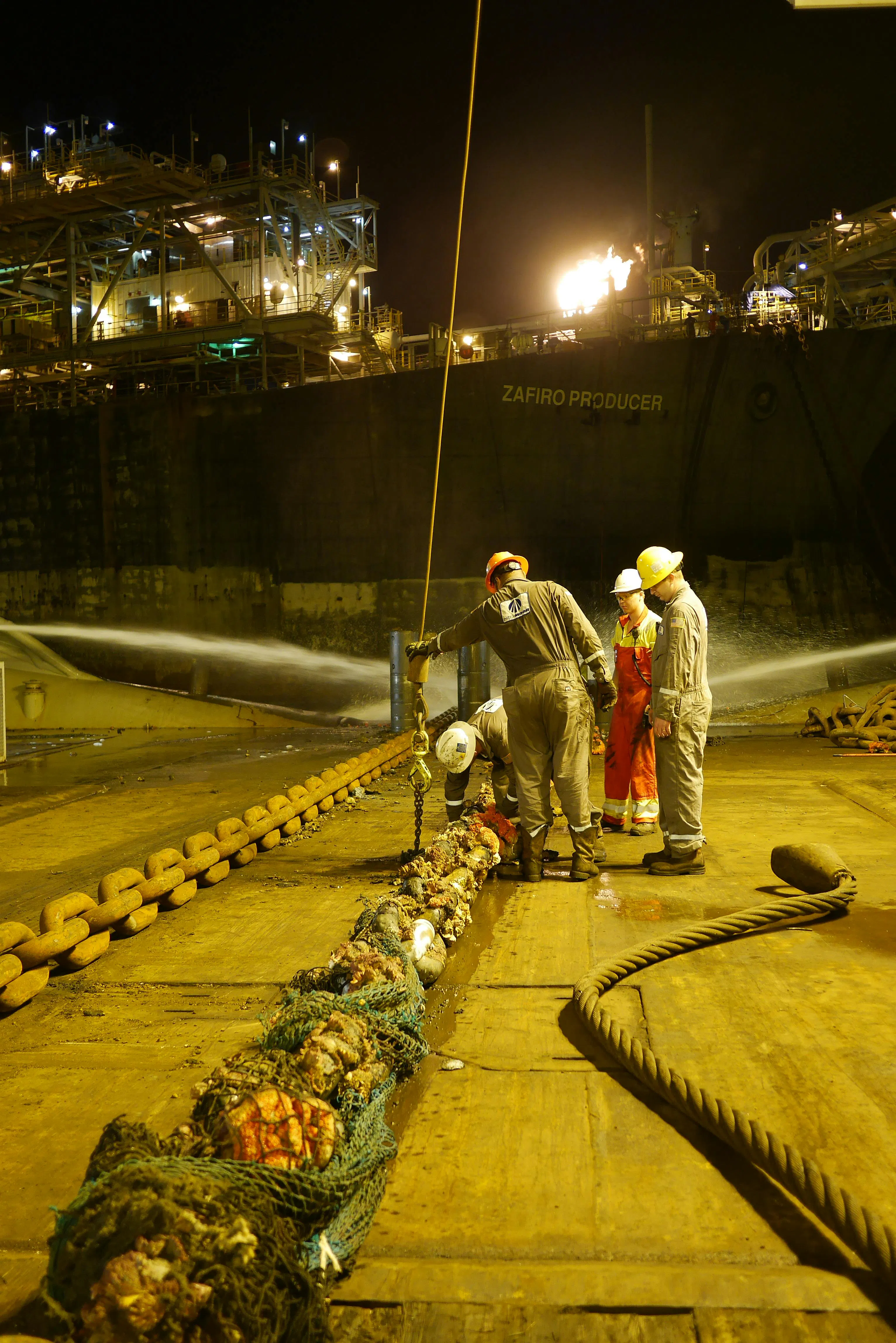 Replacing chain on Zafiro Producer FPSO