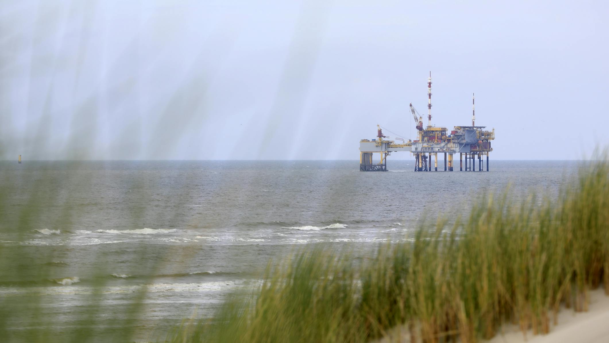 Offshore gas platform in the Dutch North Sea