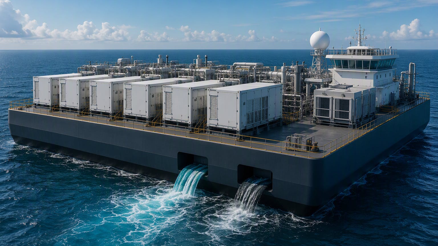 concept rendering of a floating offshore data center